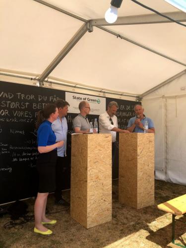 Debat om biogas i transport hos Drivkraft Danmark under Folkemødet 2018. Foto: Drivkraft Danmark